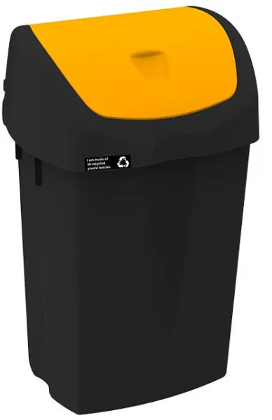 NRW Jäteastia keltaisella heilurikannella, kestävä, 25 L