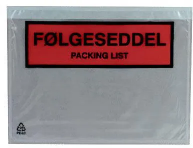 Docustick Standard lähetyslista-tasku painatuksella C6 165 mm x 122 mm