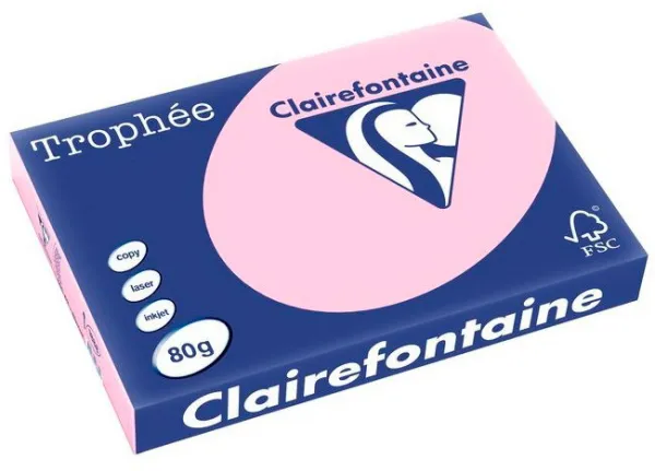 Q-connect Trophee kopiopaperi A3 80g pastelli vaaleanpunainen 500 arkkia