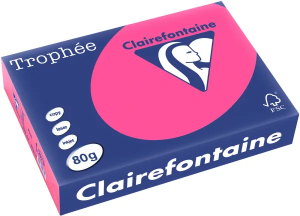 Q-connect Trophee kopiopaperi A4 80g fluo pinkki 500 arkkia